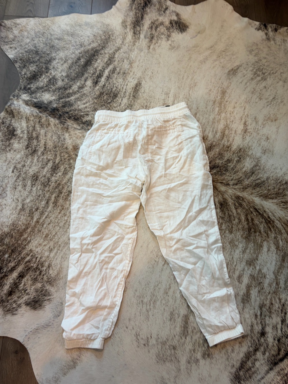Athleta White Lightweight Linen-Blend Joggers